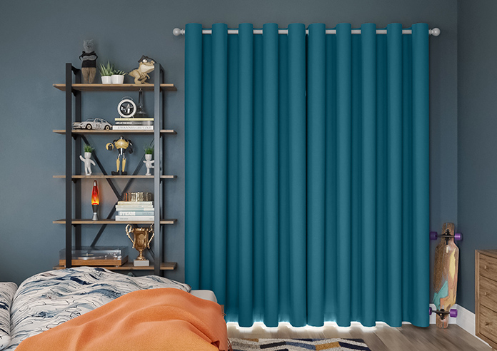 Kyoto Faux Silk, Azure - Made to Measure Curtains - Image 7